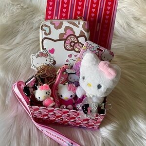💗 NEW 10 Pc Hello Kitty Gift Set with Pink and White Accessories